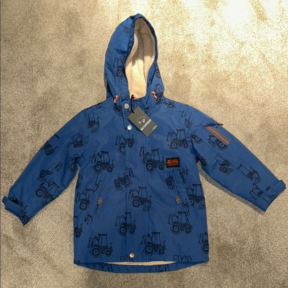 Tractor Print Blue Kids Jacket